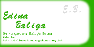 edina baliga business card